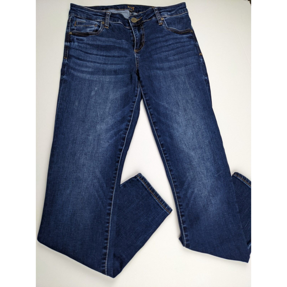 Kut From The Kloth Women's Toothpick Skinny Jeans Straight Leg Dark Wash size 8S - Picture 1 of 11